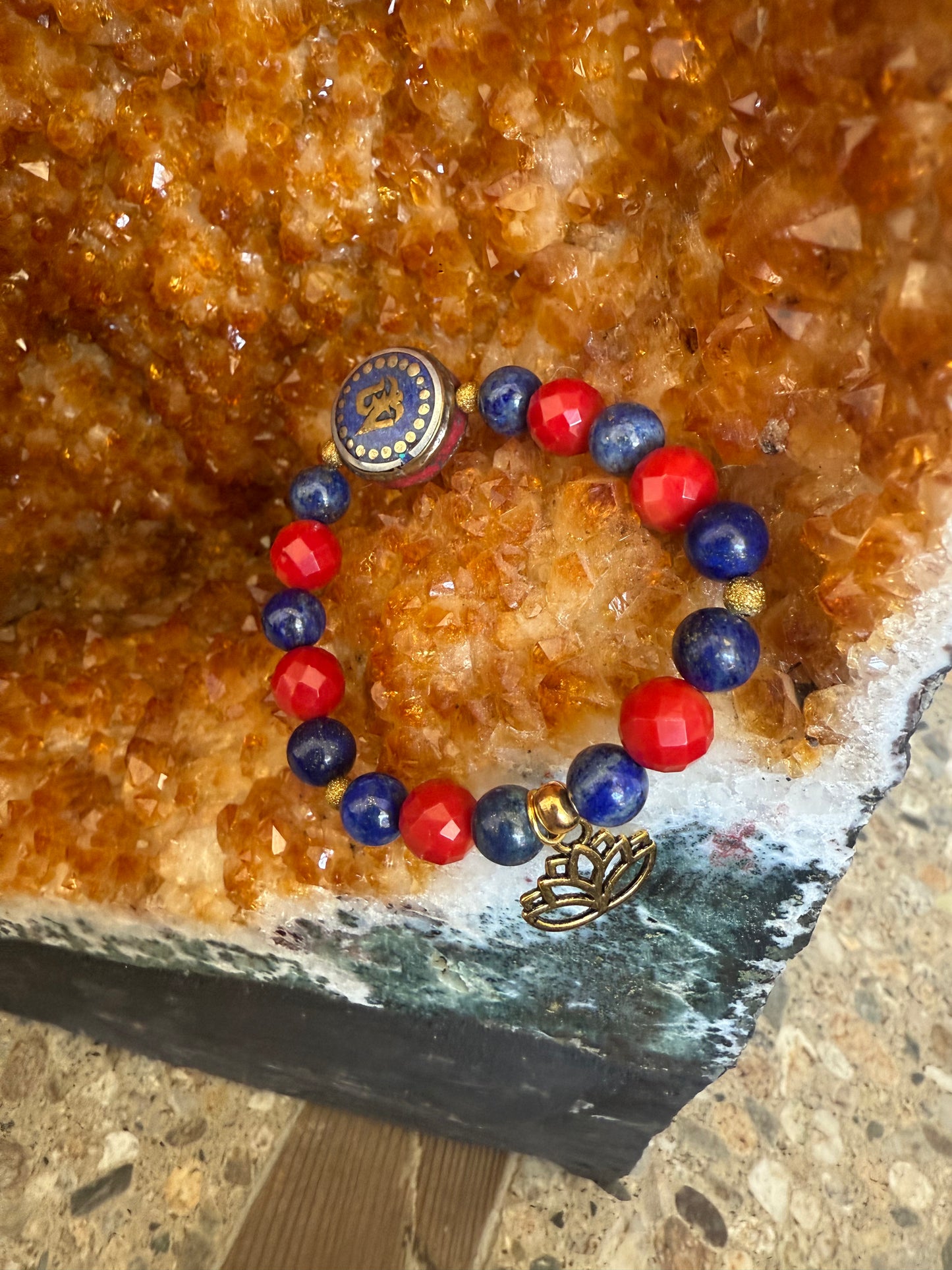 OM High Vibe Healing Bracelet Special Edition Lapis