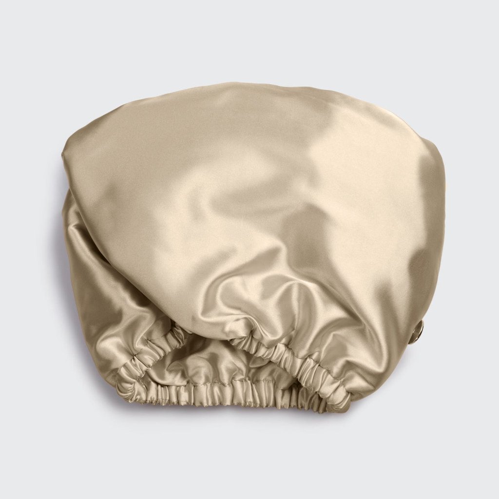 Satin-Wrapped Hair Towel Champagne