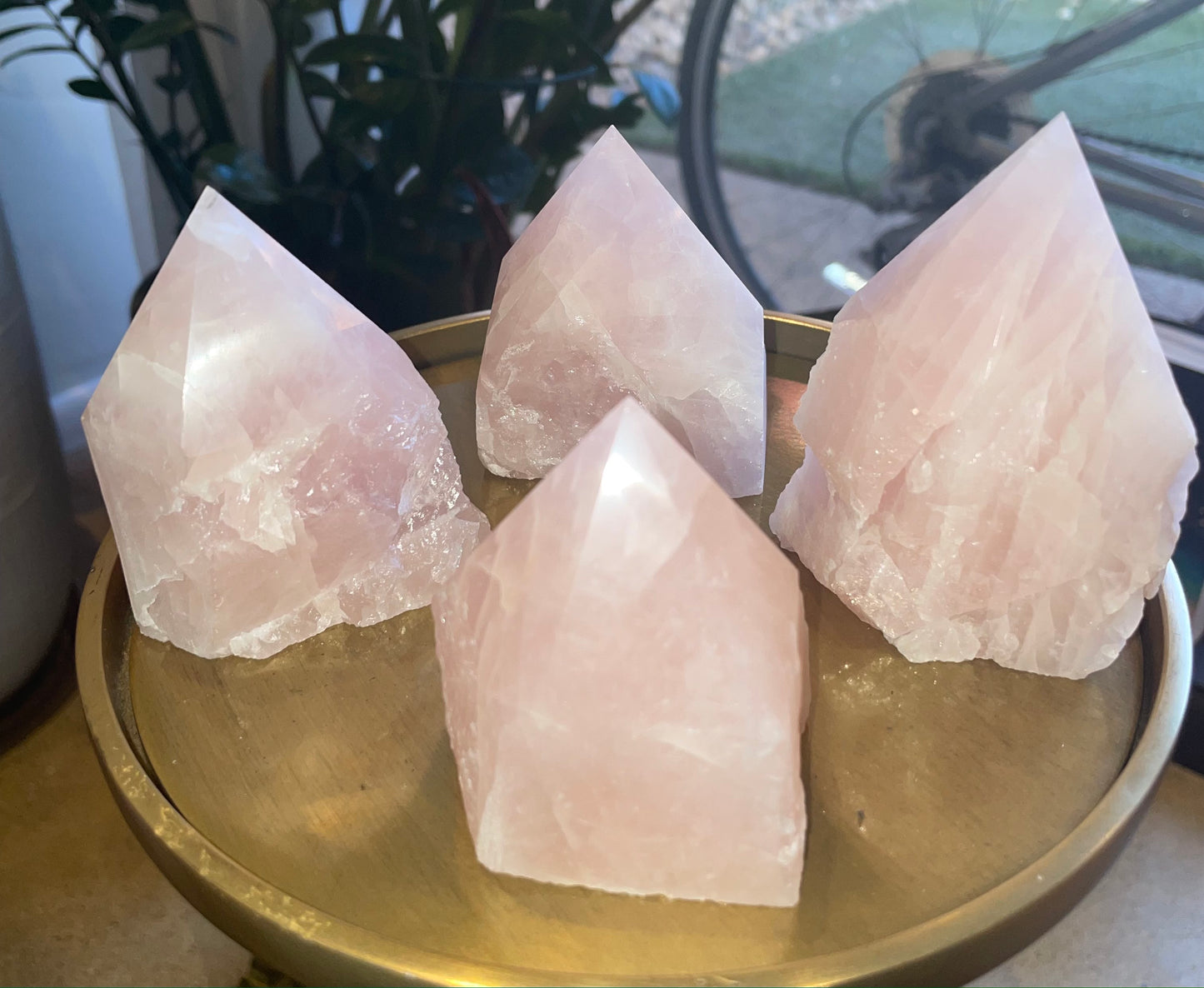 Rose Quartz Semi Polished Points Extra Grade