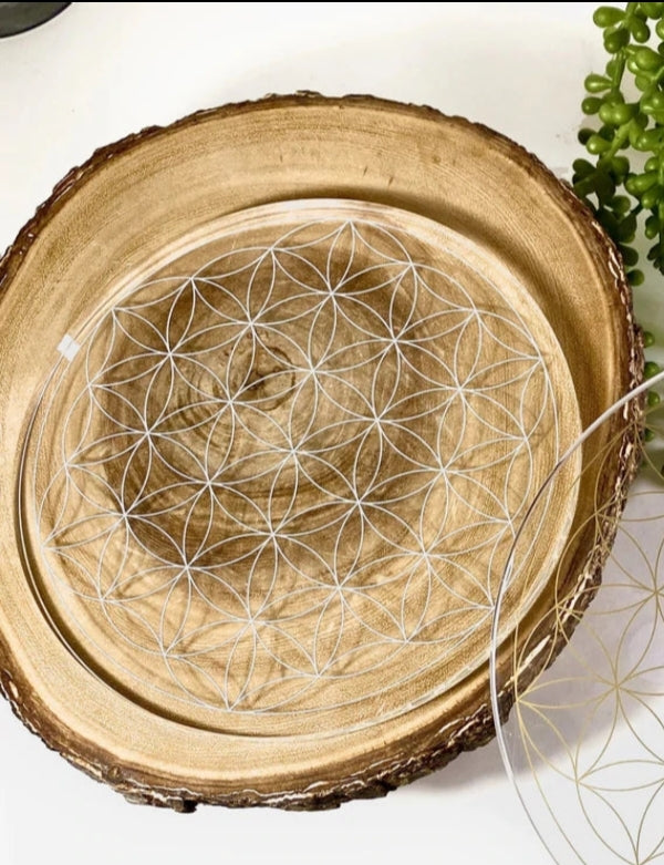 Large Acrylic Flower of Life Grid in Gold