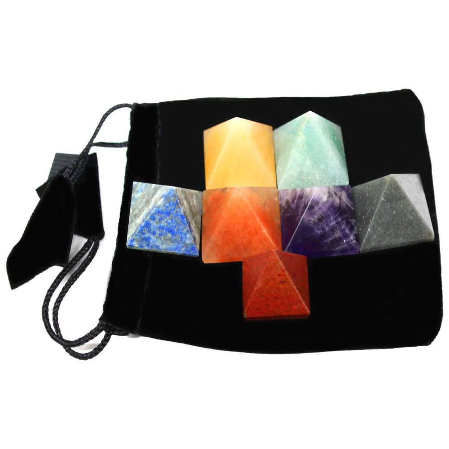 Engraved Pyramid Shaped Chakra Stone