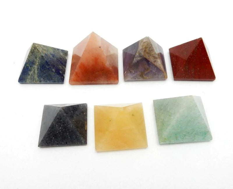 Engraved Pyramid Shaped Chakra Stone