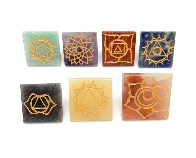 Engraved Pyramid Shaped Chakra Stone